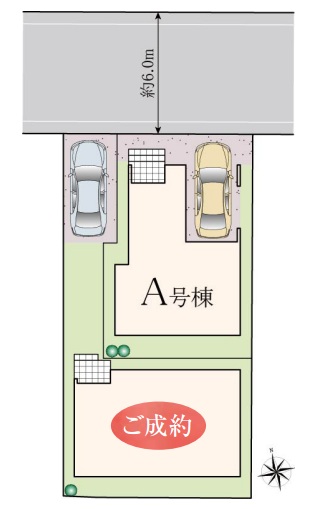 八王子市大和田町5丁目の新築戸建てA号棟の区画図