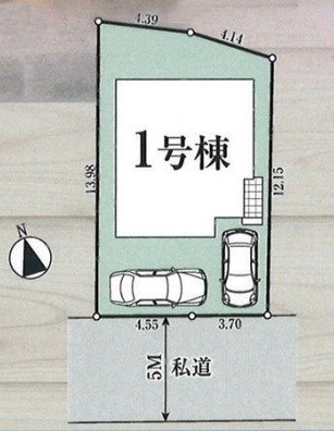 八王子市大和田町7丁目の新築戸建ての区画図