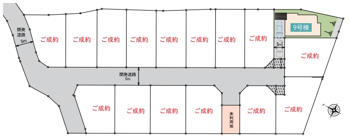 八王子市大谷町の新築戸建て9号棟の区画図