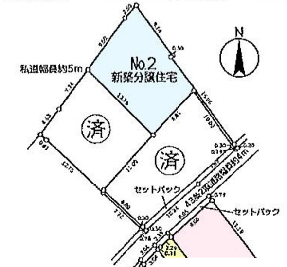 八王子市下恩方町の新築戸建て2号棟の区画図