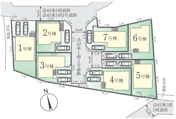 八王子市館町の新築戸建ての区画図