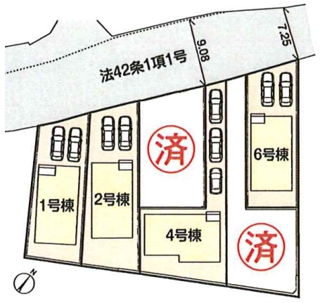 八王子市寺田町の新築戸建ての区画図