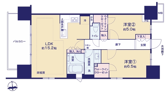 八王子市八日町の中古マンションの間取図の写真