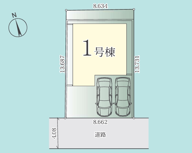 町田市相原町の新築戸建ての区画図の写真