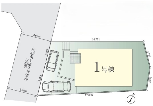 町田市東玉川学園2丁目の新築戸建て1の区画図の写真