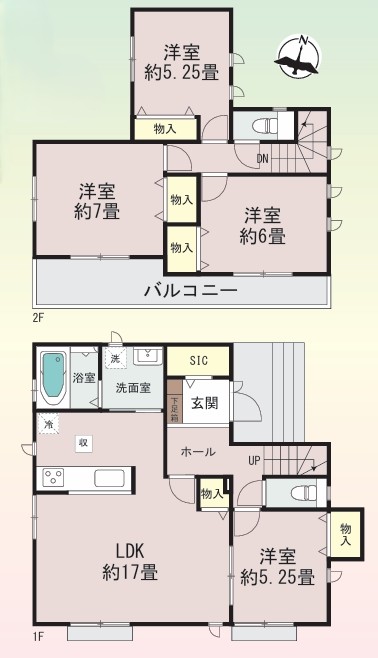 町田市本町田の新築戸建ての間取図の写真