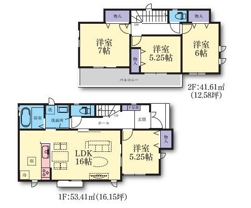 町田市本町田の新築戸建ての間取図の写真