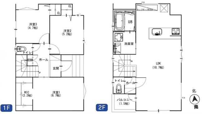 町田市本町田の新築戸建て1の間取図の写真