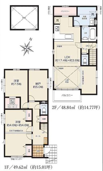 町田市本町田の新築戸建て3の間取図の写真