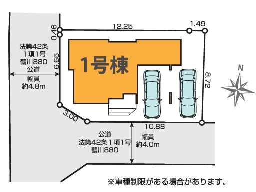 町田市金井ヶ丘4丁目の新築戸建ての区画図の写真