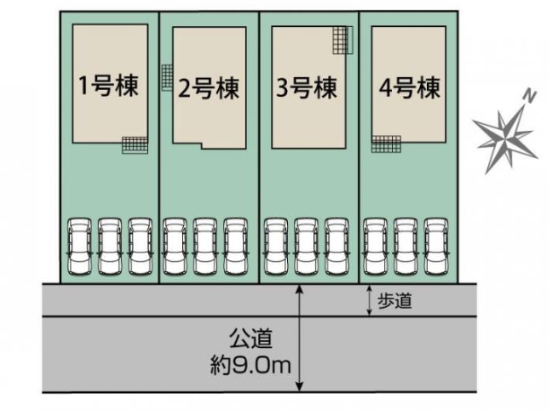 町田市木曽西3丁目の新築戸建て3の区画図の写真