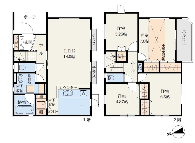 町田市高ヶ坂7丁目の新築戸建ての間取図の写真