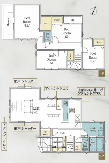 町田市三輪町の新築戸建ての間取図の写真
