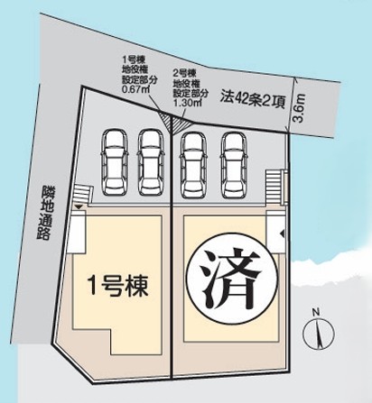 町田市能ヶ谷2丁目の新築戸建て1の区画図の写真