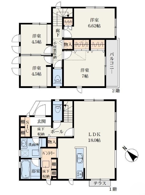 町田市小山町の新築戸建て10の間取図の写真