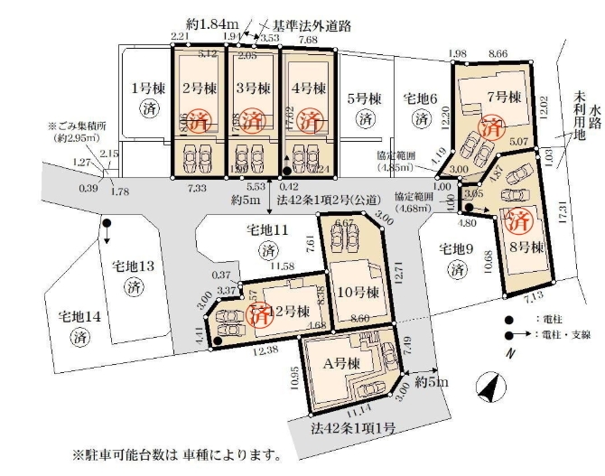 町田市小山町の新築戸建てAの区画図の写真