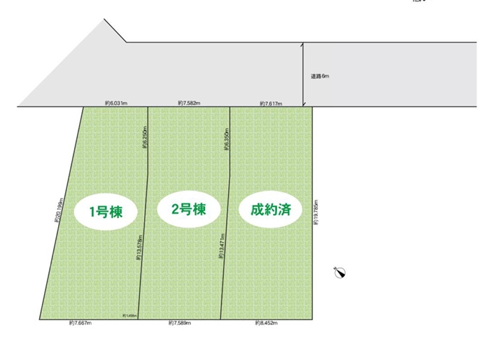 町田市真光寺2丁目の新築戸建て1の区画図の写真