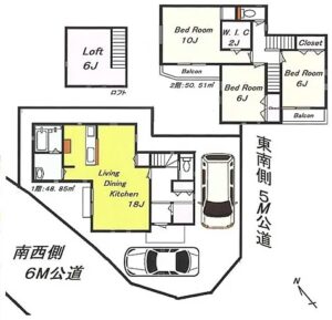 町田市真光寺3丁目の新築戸建ての間取図の写真