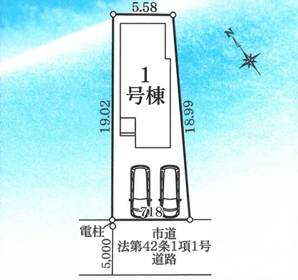 町田市玉川学園7丁目の新築戸建ての区画図の写真