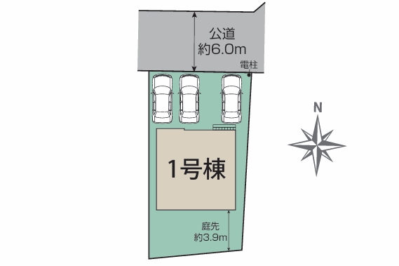 町田市玉川学園8丁目の新築戸建ての区画図の写真