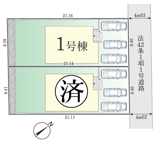 町田市鶴川4丁目の新築戸建て1の区画図の写真