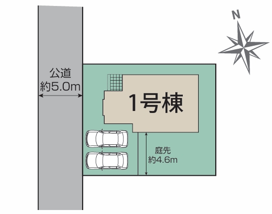 町田市薬師台1丁目の新築戸建ての区画図の写真
