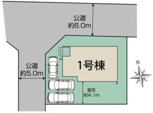 町田市薬師台1丁目の新築戸建ての区画図の写真