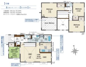 町田市薬師台1丁目の新築戸建ての間取図の写真