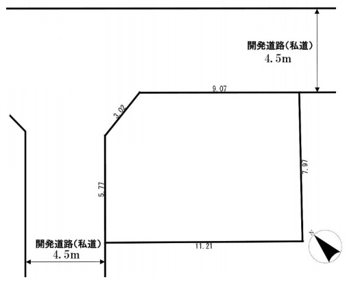 相模原市中央区田名の土地の区画図