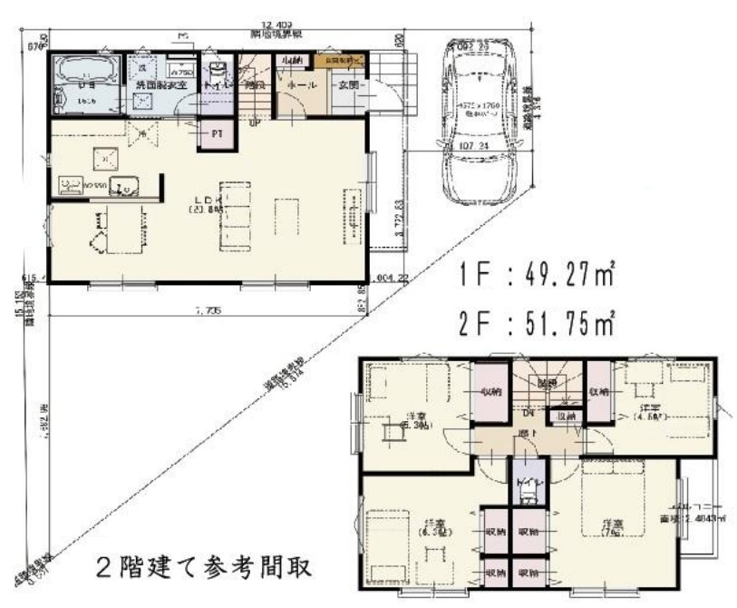 相模原市中央区横山6丁目の土地の参考プラン
