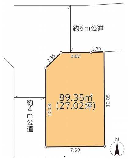 相模原市中央区陽光台1丁目の土地の区画図