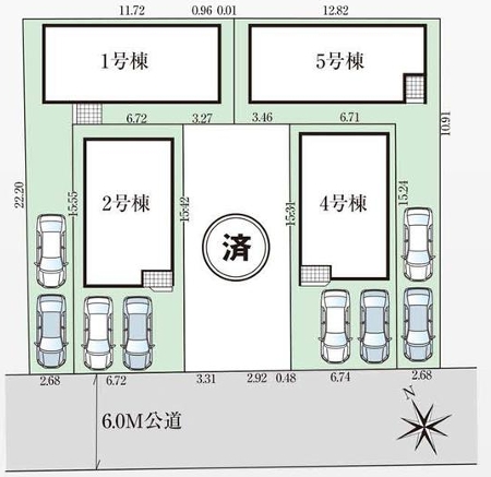 相模原市中央区星が丘3丁目の新築戸建て5の区画図の写真