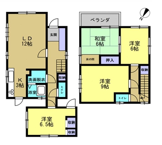 相模原市中央区淵野辺本町5丁目の中古戸建ての間取図の写真