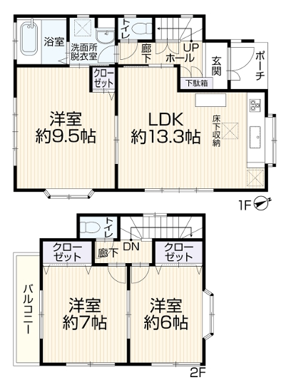 相模原市中央区宮下本町2丁目の中古戸建ての間取図の写真
