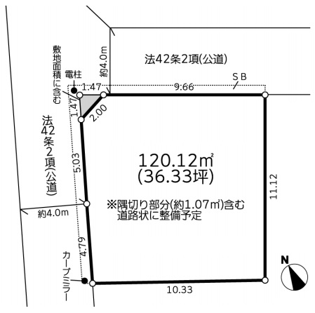 相模原市緑区上九沢の土地の区画図