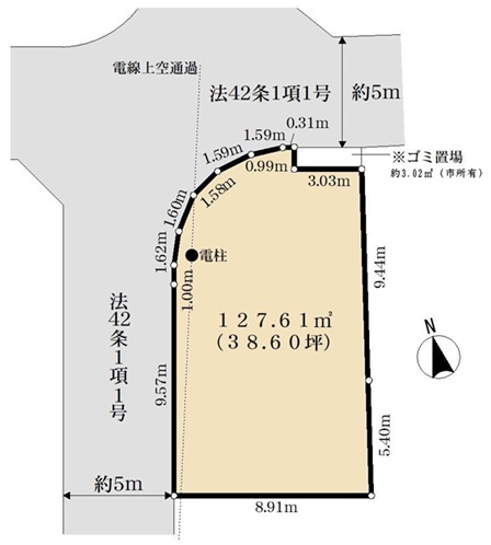 相模原市緑区町屋4丁目の土地の区画図