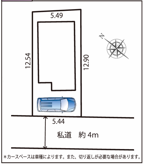 相模原市南区古淵4丁目の中古戸建ての区画図の写真