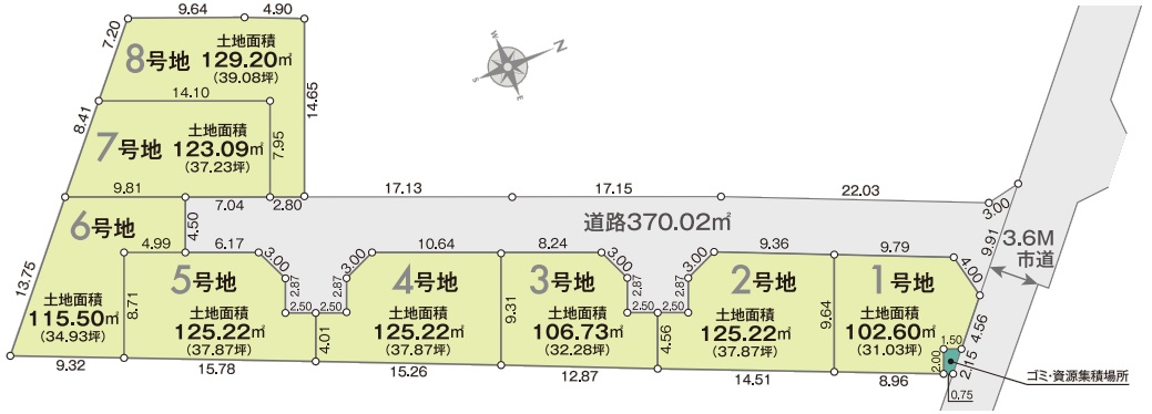 相模原市南区若松6丁目の土地の区画図