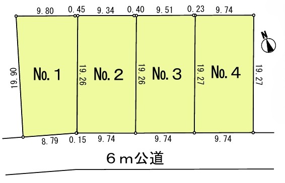 八王子市兵衛2丁目の土地1区画の区画図の写真