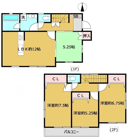 八王子市川口町の中古戸建ての間取図の写真