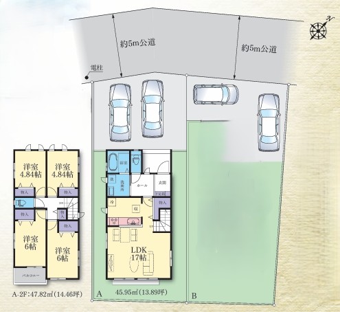 町田市本町田の新築戸建てA号棟の間取図の写真