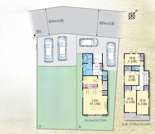 町田市本町田の新築戸建てB号棟の間取図の写真