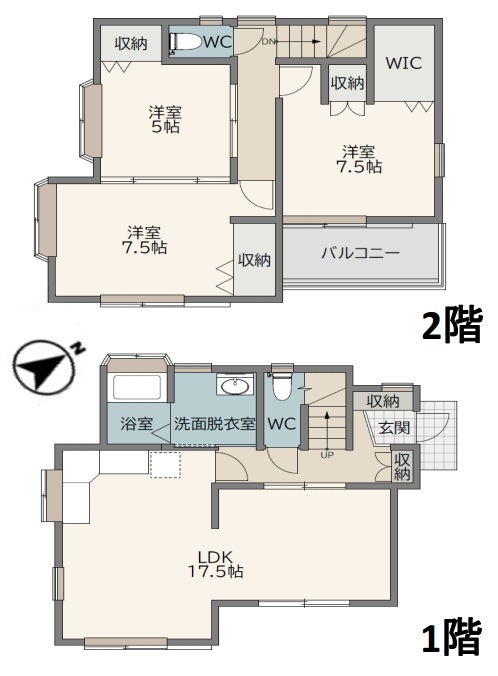 町田市本町田の中古戸建ての間取図