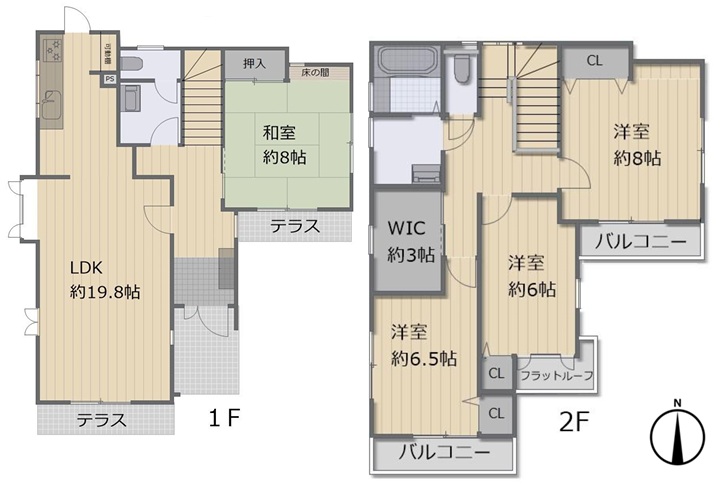 町田市金井3丁目の中古戸建ての間取図