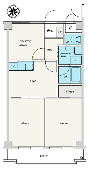 町田市金井ヶ丘4丁目の中古マンション3階部分の間取図