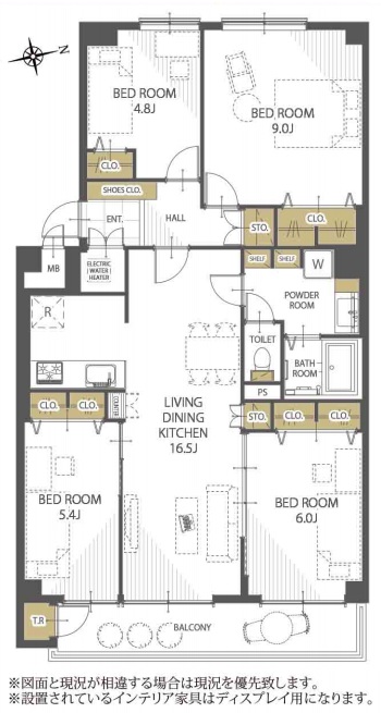 町田市南町田3丁目の中古マンション9階部分の間取図