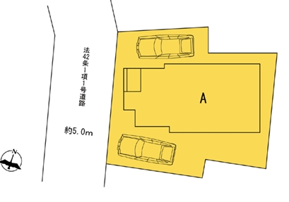 町田市南大谷1丁目の新築戸建ての区画図の写真