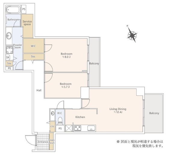 町田市成瀬6丁目の中古マンション11階部分の間取図