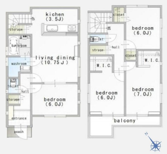 町田市西成瀬3丁目の中古戸建ての間取図