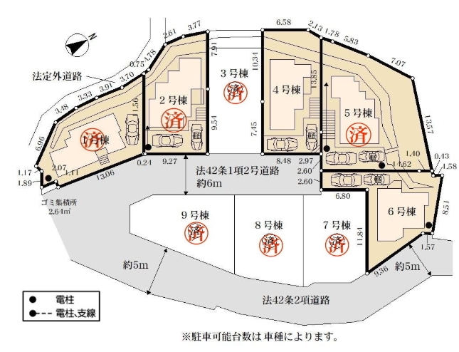 町田市野津田町の新築戸建て4号棟の区画図の写真